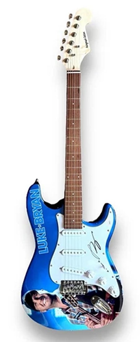 Luke Bryan Signed Guitar Custom Graphics JSA COA Play It Again Huntin' Fishin' - 2
