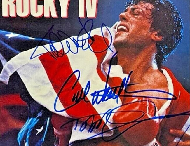 S STALLONE C WEATHERS T SHIRE LUNDGEN Signed Autograph ROCKY IV Album JSA BAS - 4