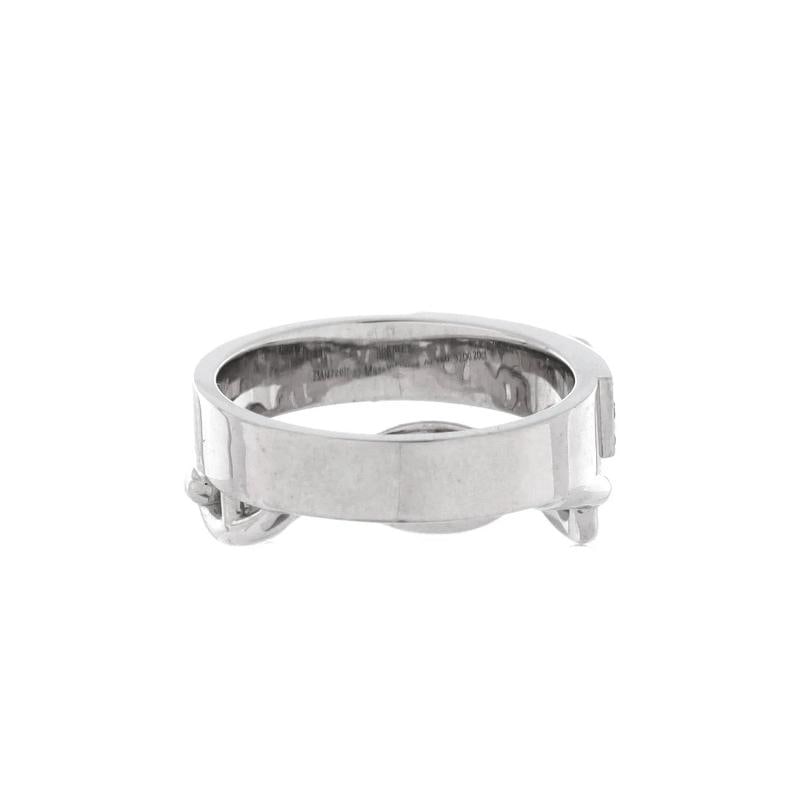 Hermes Kelly Double Tour Ring 18K White Gold with Pave Diamonds - 3
