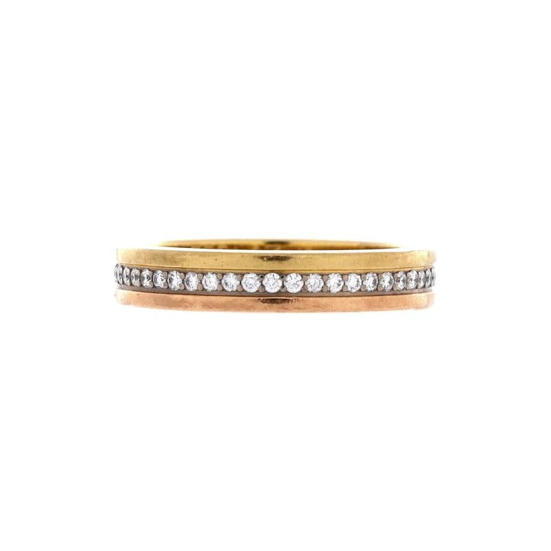 Cartier Vendome Louis Cartier Wedding Band Ring 18K Tricolor Gold with Diamonds: Condition: Pre-owned - Good,Brand: Cartier,Main Stone: Diamond,Metal: 18K Tri Colored Gold,Metal Purity: 18K,Ring Size: 4 - 47,Type: Ring,Color: Tricolor Gold,Style: 18K Tricolor Gold With