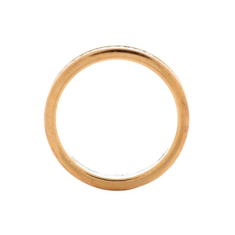 Cartier Vendome Louis Cartier Wedding Band Ring 18K Tricolor Gold with Diamonds - 2