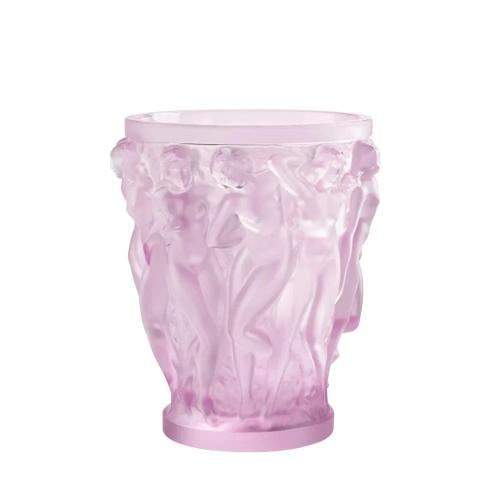 Lalique Bacchantes Vase XL Pink Luster Crystal Ref. 10801300 -Official Lalique-: Lalique Bacchantes Vase XL Pink Luster Crystal Ref. 10801300 -Official Lalique- Dimensions: H 9.45" x D 7.45" (H 24 cm x D 18.9 cm) Handcrafted in France Product Sold and Shipped in Original Packaging