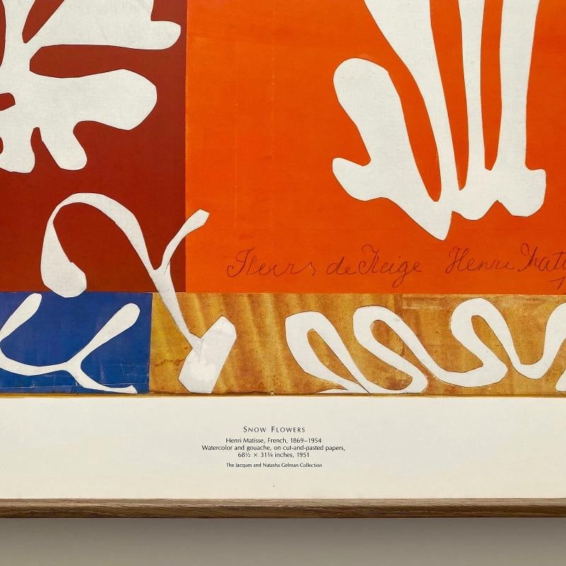 HENRI MATISSE RARE 1989 LITHOGRAPH PRINT FRAMED MUSEUM POSTER SNOW FLOWERS 1951 - 11