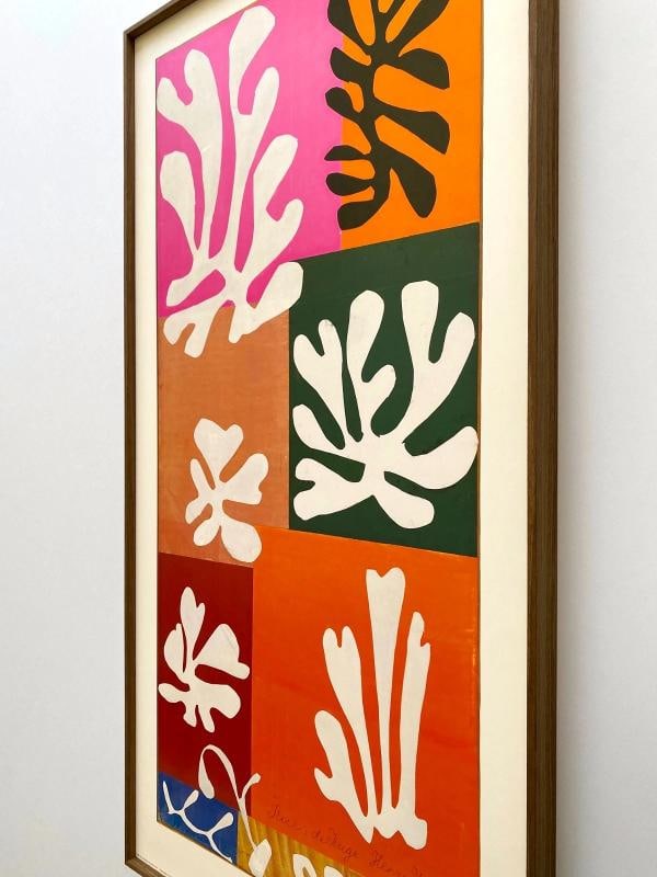 HENRI MATISSE RARE 1989 LITHOGRAPH PRINT FRAMED MUSEUM POSTER SNOW FLOWERS 1951 - 15