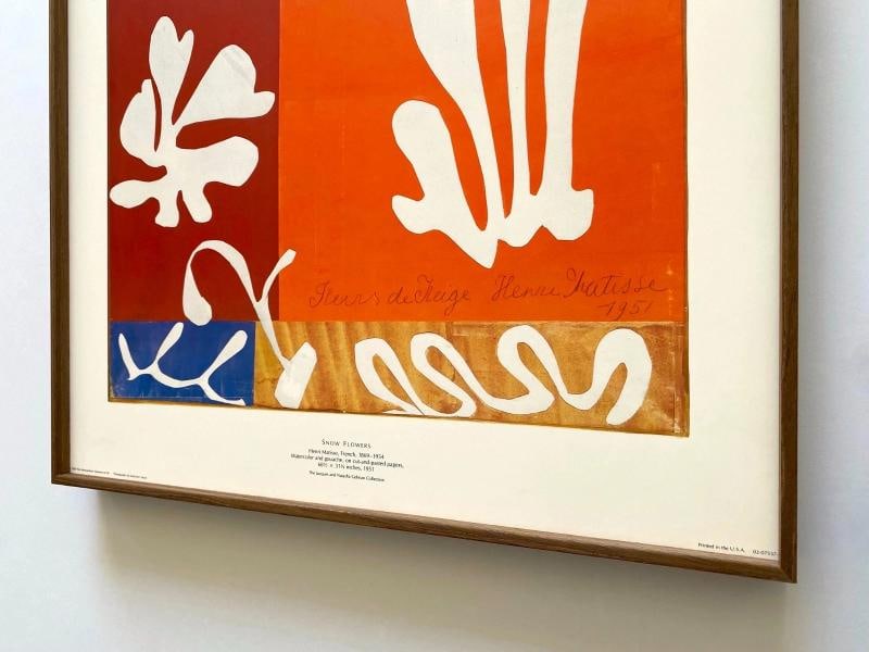 HENRI MATISSE RARE 1989 LITHOGRAPH PRINT FRAMED MUSEUM POSTER SNOW FLOWERS 1951 - 16
