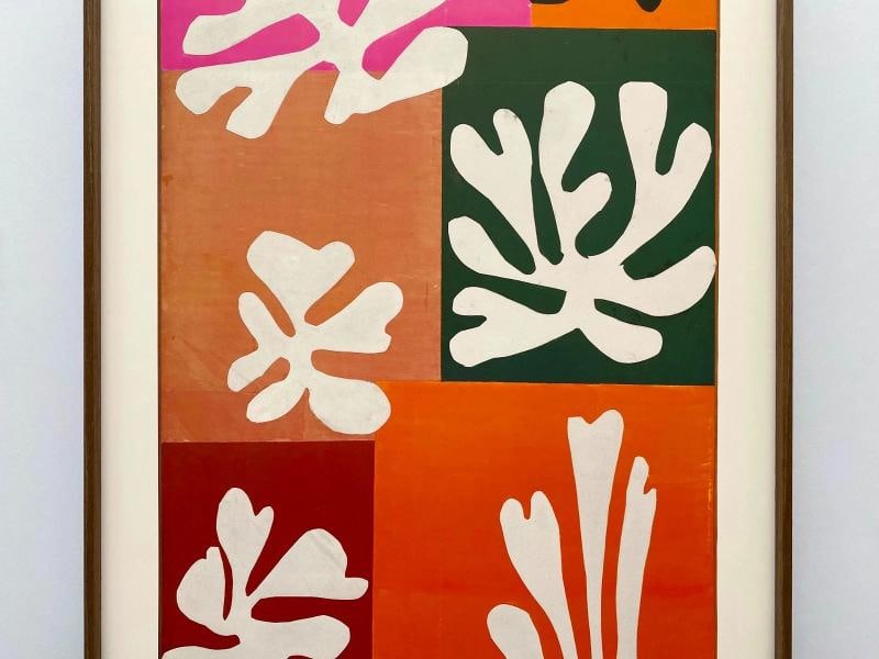 HENRI MATISSE RARE 1989 LITHOGRAPH PRINT FRAMED MUSEUM POSTER SNOW FLOWERS 1951 - 3