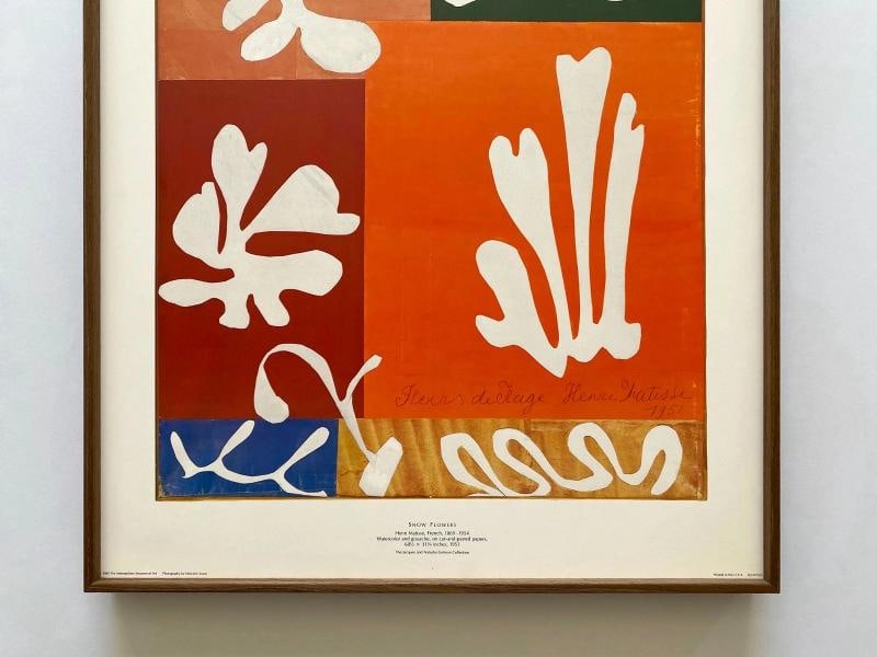 HENRI MATISSE RARE 1989 LITHOGRAPH PRINT FRAMED MUSEUM POSTER SNOW FLOWERS 1951 - 4