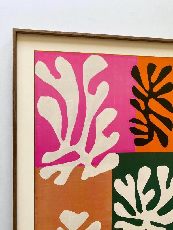 HENRI MATISSE RARE 1989 LITHOGRAPH PRINT FRAMED MUSEUM POSTER SNOW FLOWERS 1951 - 5