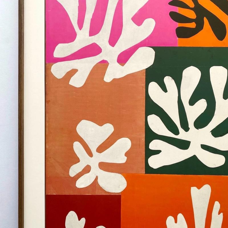 HENRI MATISSE RARE 1989 LITHOGRAPH PRINT FRAMED MUSEUM POSTER SNOW FLOWERS 1951 - 7