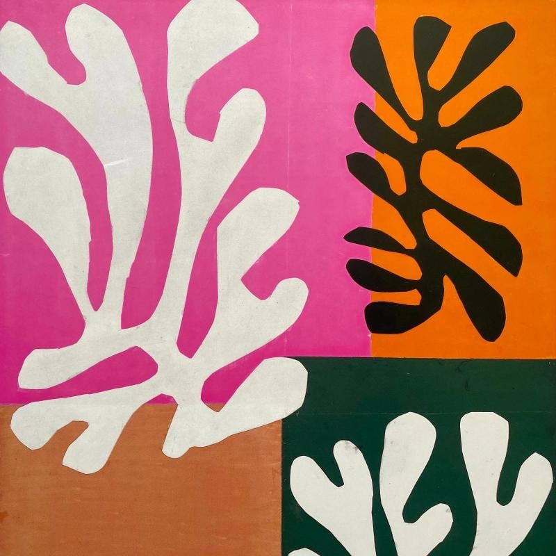 HENRI MATISSE RARE 1989 LITHOGRAPH PRINT FRAMED MUSEUM POSTER SNOW FLOWERS 1951 - 9