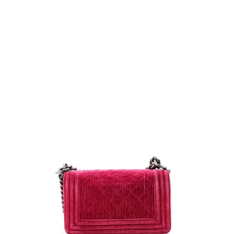 Chanel Boy Flap Bag Quilted Velvet Small - 3