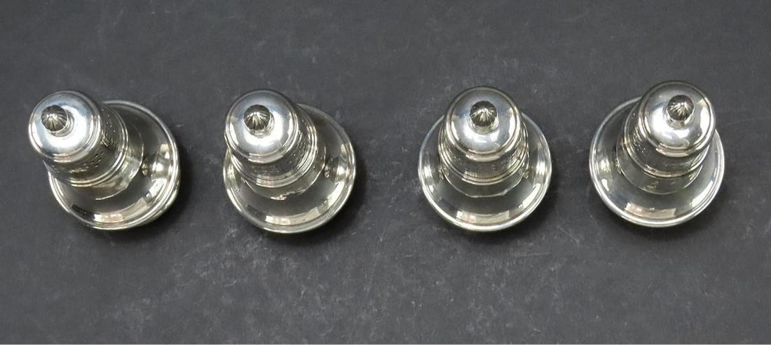 Handsome Set 4 Gebelein Sterling Silver Salt Pepper Casters Shakers c1915 - 3