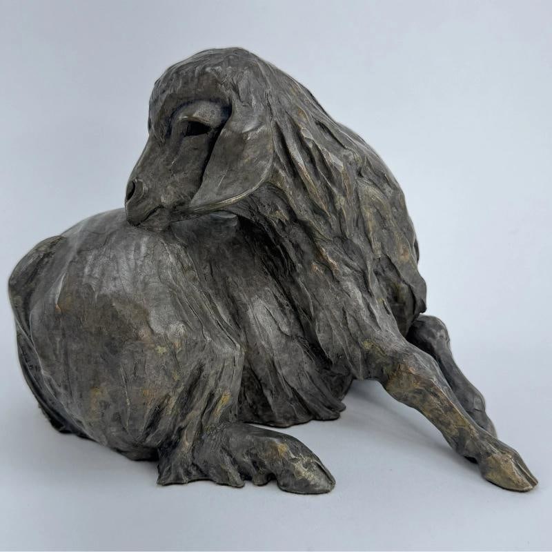 Signed Robin J. Laws 2/30 Baby Goat Bronze Art Sculpture of Skamper 1998 - 2