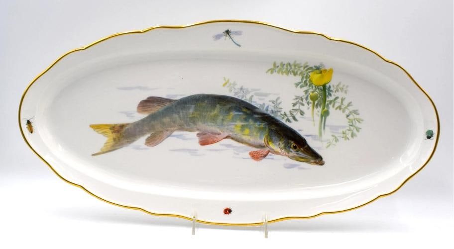 Antique Meissen Finely Hand Painted Fish Platter - Signed, Circa 1890 (1 of 9)