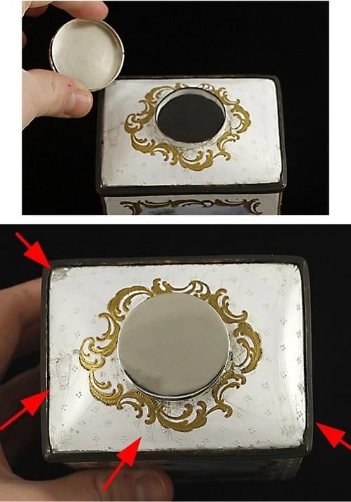 Rare South Staffordshire Enamel Tea Caddy c1770 - 4
