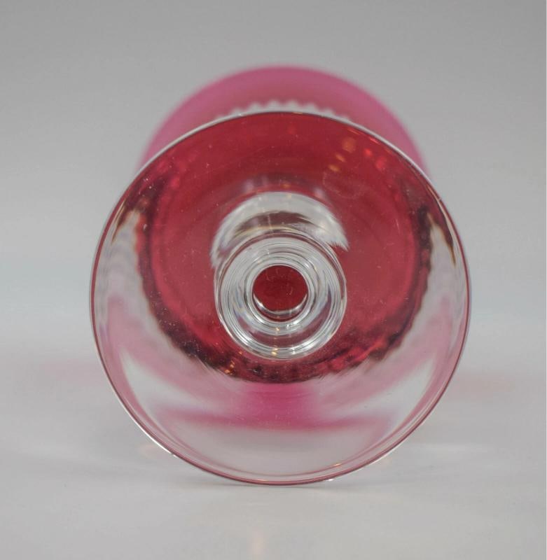 12 Dorflinger - Val St. Lambert - Cranberry Cut to Clear Water Glasses C 1920 - 8