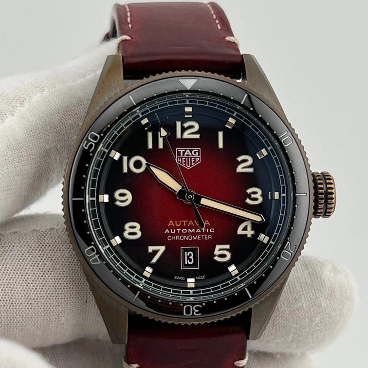 TAG Heuer Autavia Automatic WBE5192.FC8300 42mm Red Dial Bronze Box Paper - 3