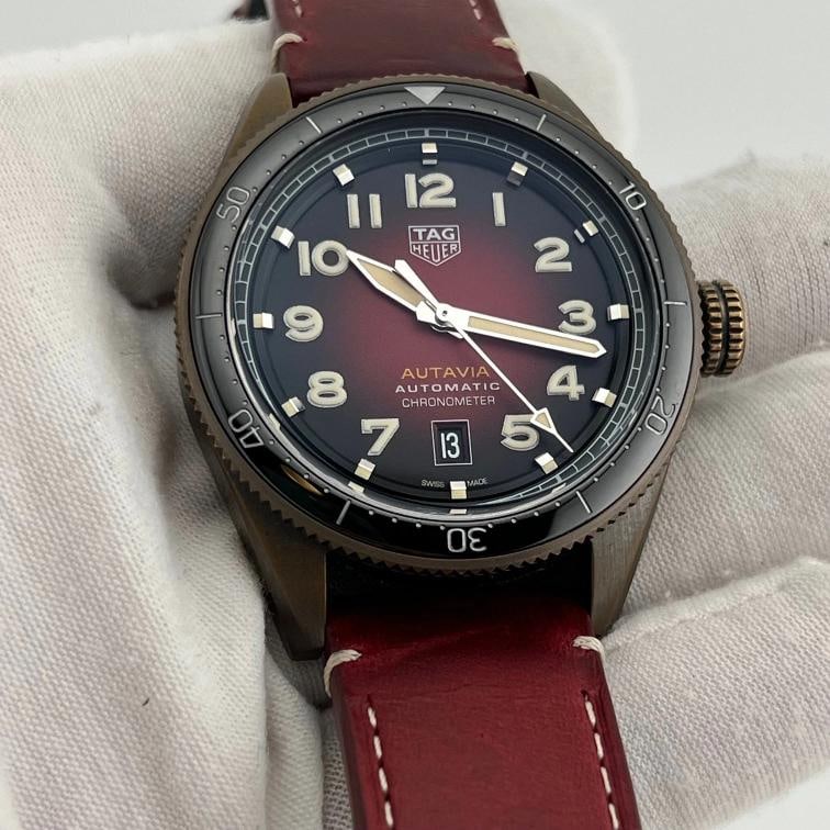 TAG Heuer Autavia Automatic WBE5192.FC8300 42mm Red Dial Bronze Box Paper - 4