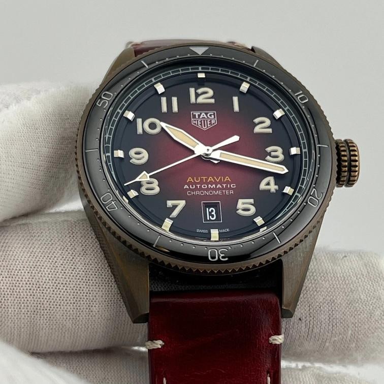 TAG Heuer Autavia Automatic WBE5192.FC8300 42mm Red Dial Bronze Box Paper - 5