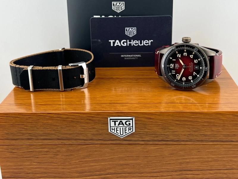 TAG Heuer Autavia Automatic WBE5192.FC8300 42mm Red Dial Bronze Box Paper - 7