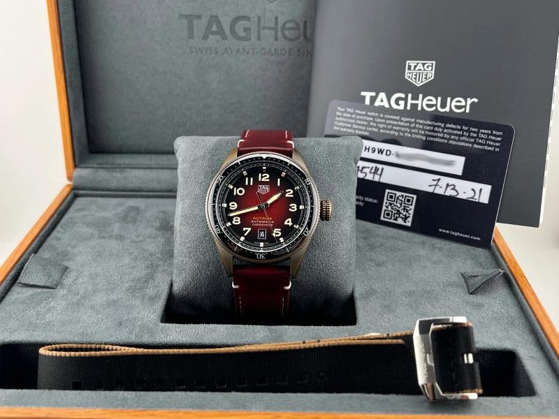 TAG Heuer Autavia Automatic WBE5192.FC8300 42mm Red Dial Bronze Box Paper - 8