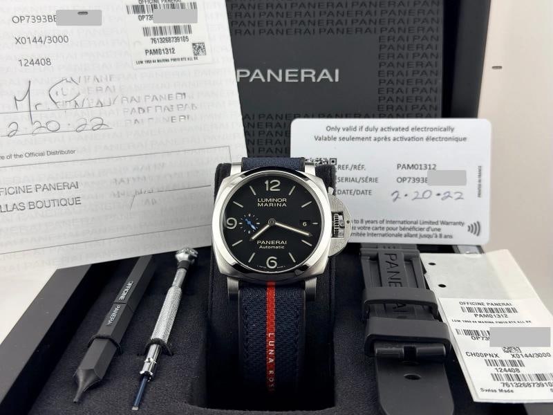 2022 Panerai Luminor Marina PAM01312 PAM 1312 44mm Black Dial Steel Box Papers (1 of 12)