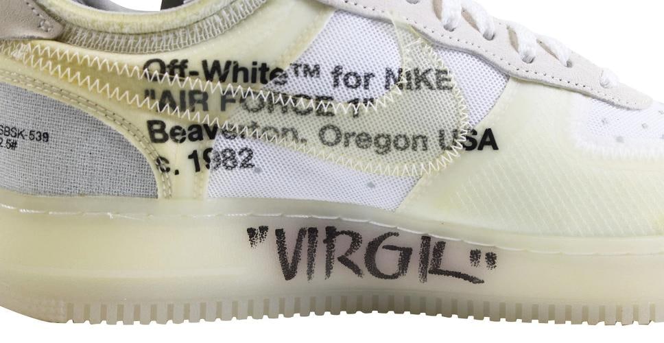 Virgil Abloh Signed 2017 Nike Off White Air Force 1 Low "The Ten" Shoes (Beckett LOA) - 2