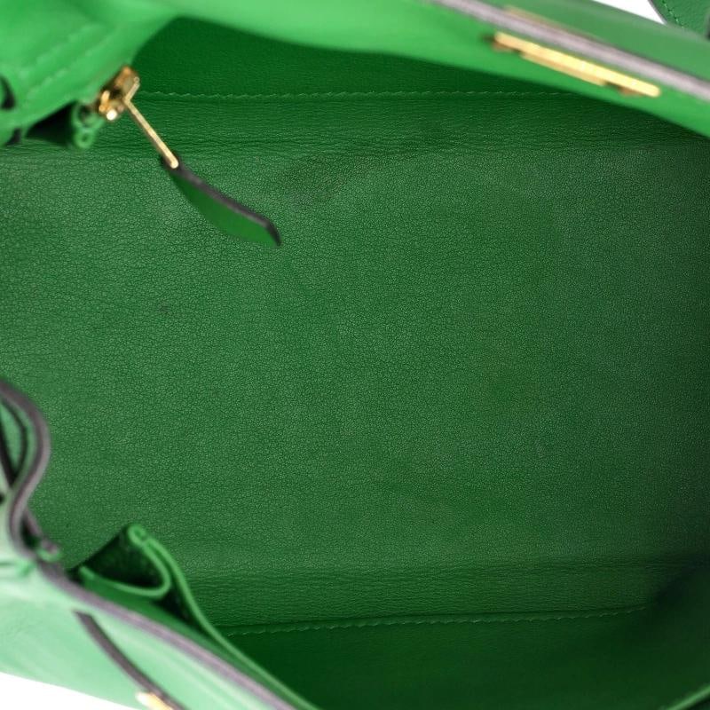 Hermes Kelly Handbag Green Swift with Gold Hardware 25 - 6