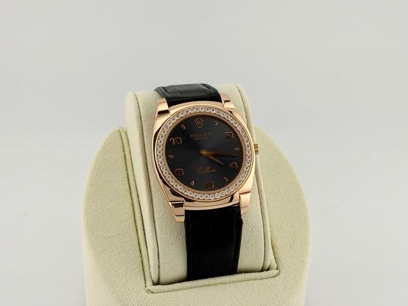 Rolex Cellini Cestello 5330 36mm 18k Rose Gold Rhodium Dial Diamond Bezel - 5