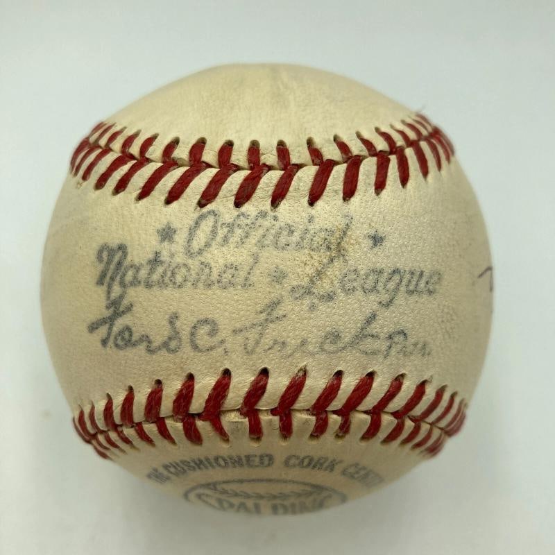 Joe Dimaggio & Lefty O'Doul Signed 1940's National League Baseball JSA COA - 4