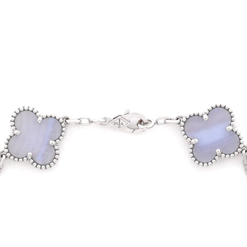 Van Cleef & Arpels Vintage Alhambra 5 Motifs Bracelet 18K White Gold - 4