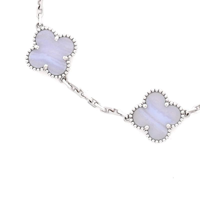 Van Cleef & Arpels Vintage Alhambra 5 Motifs Bracelet 18K White Gold - 3