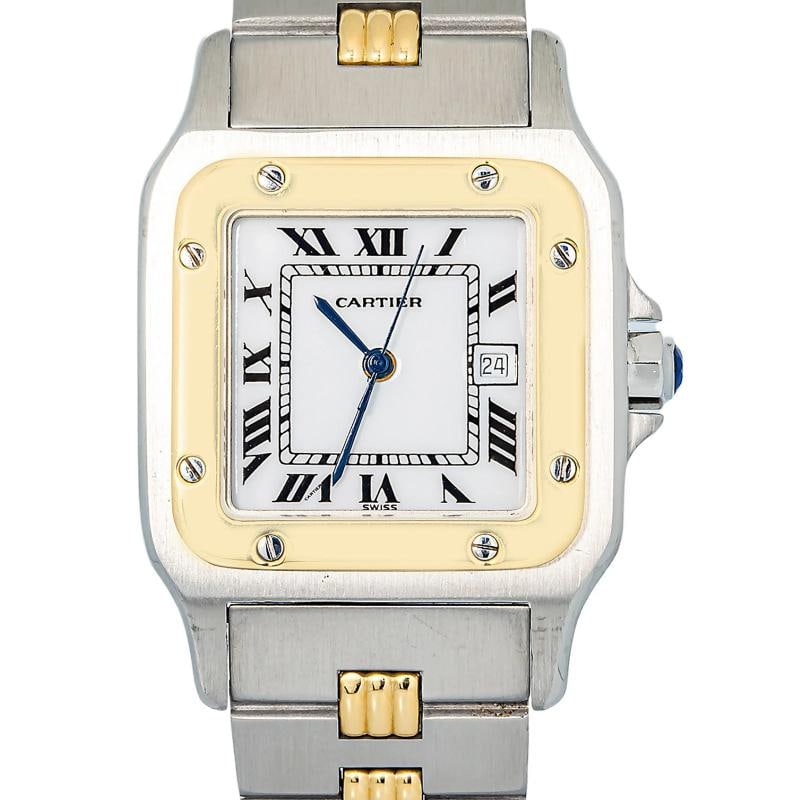 Cartier Santos Gordon RARE 18k YG TwoTone Auto White Dial Unisex's Watch 29mm - 2