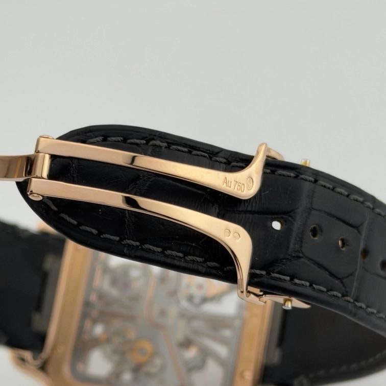 Cartier Santos Skeleton Dial Gold Large WHSA0016 4110 18k Rose Gold Box Paper - 17
