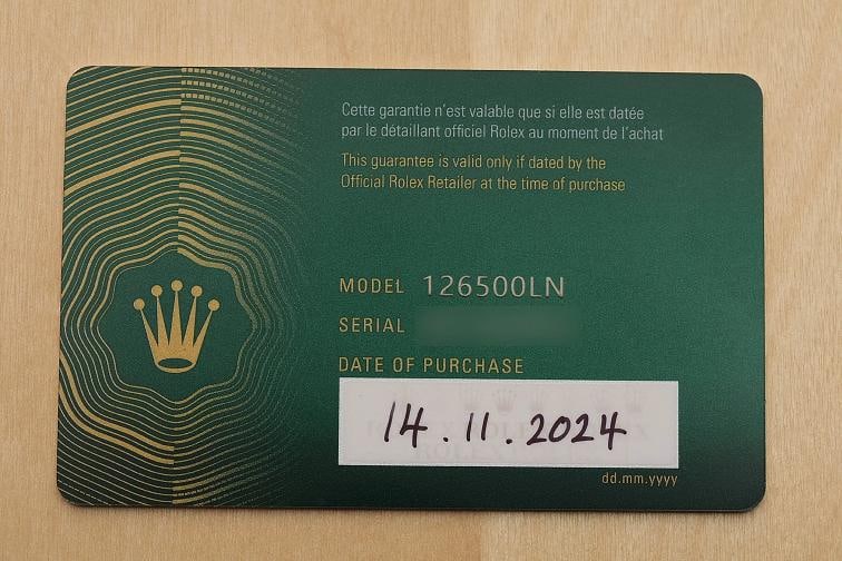 2024 CARD STICKERED ROLEX DAYTONA COSMOGRAPH 126500LN BLACK CERAMIC STEEL WATCH - 6