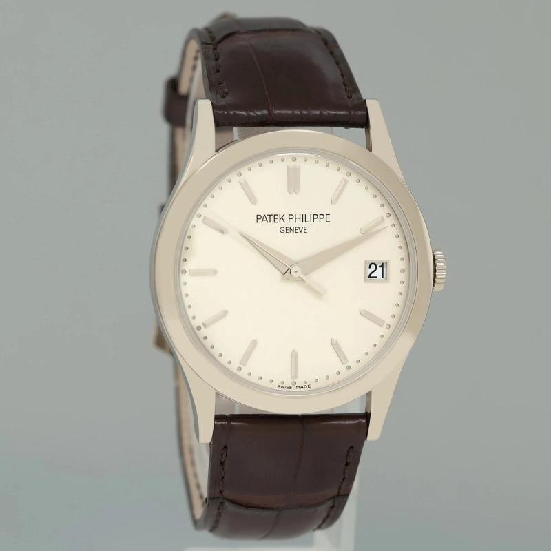 2010 PAPERS MINT Patek Philippe 5296G 38mm White Gold Calatrava Black Leather - 3