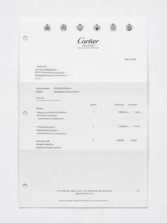 Cartier Trinity Classic Ring Classic Model Tri Color 18k Gold Receipt Pouch - 10
