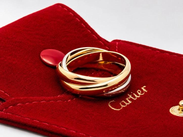 Cartier Trinity Classic Ring Classic Model Tri Color 18k Gold Receipt Pouch - 2