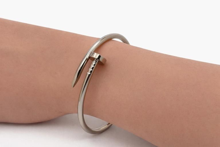 Cartier JUSTE UN CLOU 18k White Gold Classic Model COA & Box Size 18 - 10