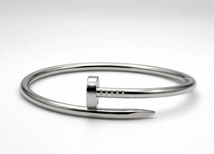 Cartier JUSTE UN CLOU 18k White Gold Classic Model COA & Box Size 18 - 12