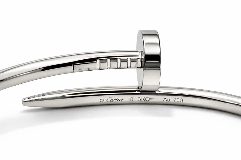 Cartier JUSTE UN CLOU 18k White Gold Classic Model COA & Box Size 18 - 13