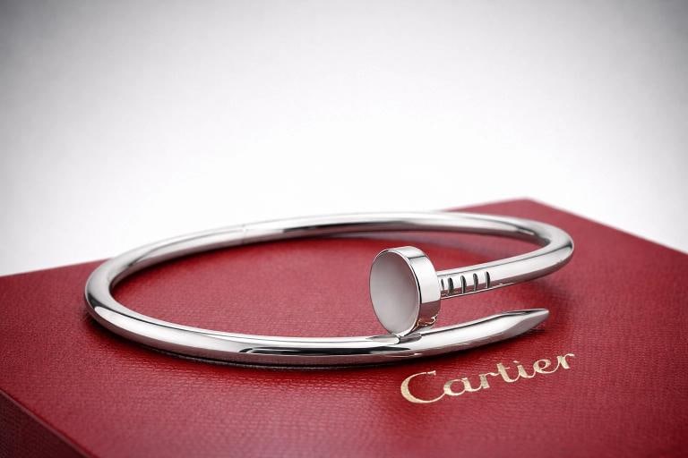 Cartier JUSTE UN CLOU 18k White Gold Classic Model COA & Box Size 18 - 4