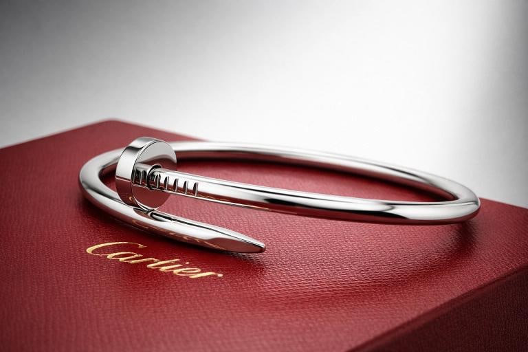 Cartier JUSTE UN CLOU 18k White Gold Classic Model COA & Box Size 18 - 5