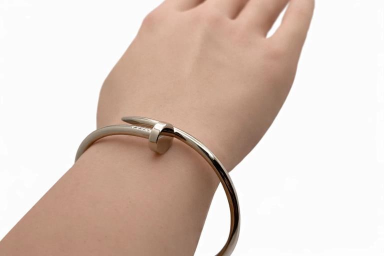Cartier JUSTE UN CLOU 18k White Gold Classic Model COA & Box Size 18 - 6