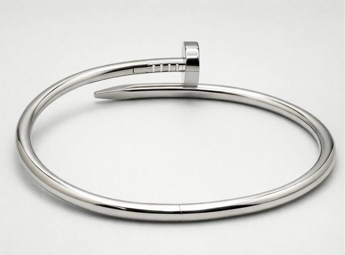 Cartier JUSTE UN CLOU 18k White Gold Classic Model COA & Box Size 18 - 7