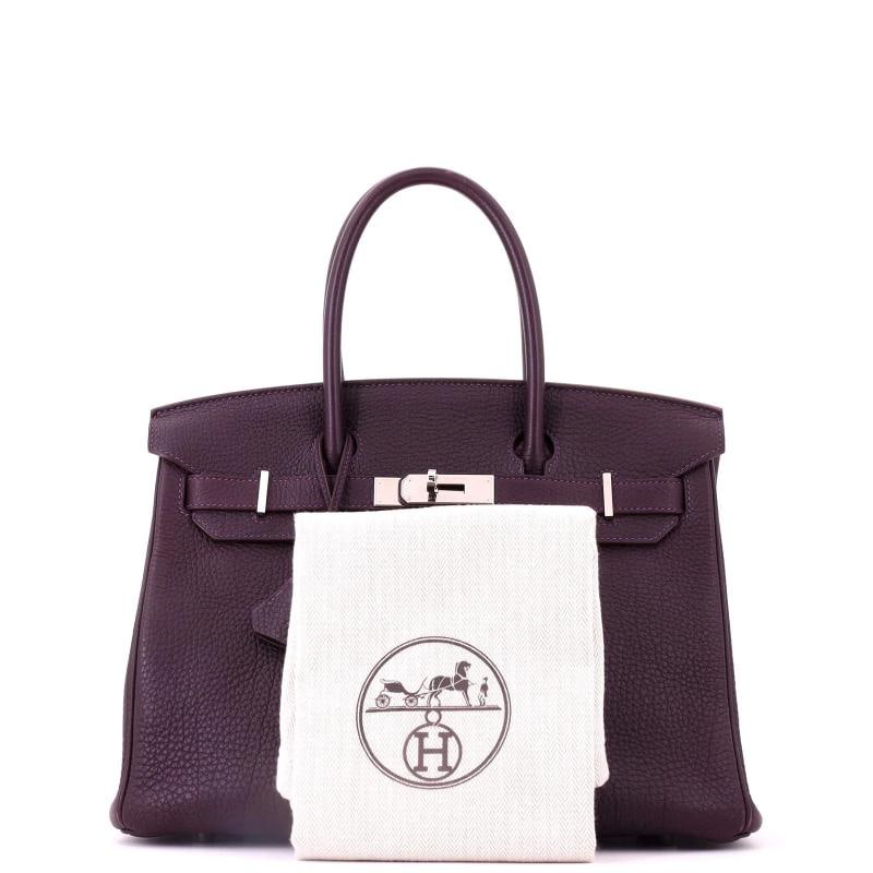 Hermes Birkin Handbag Purple Togo with Palladium Hardware 30 - 2