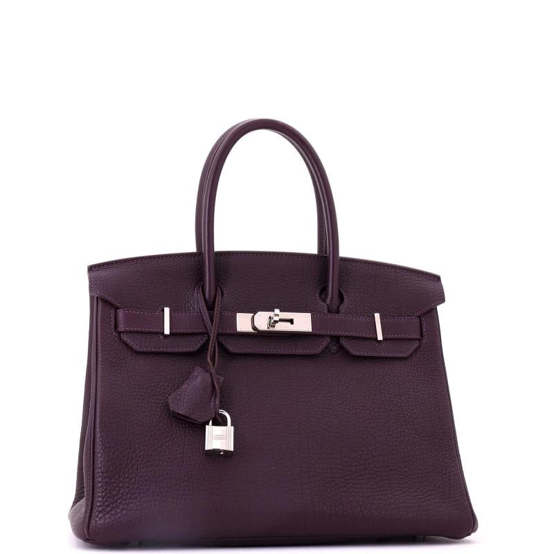 Hermes Birkin Handbag Purple Togo with Palladium Hardware 30 - 3