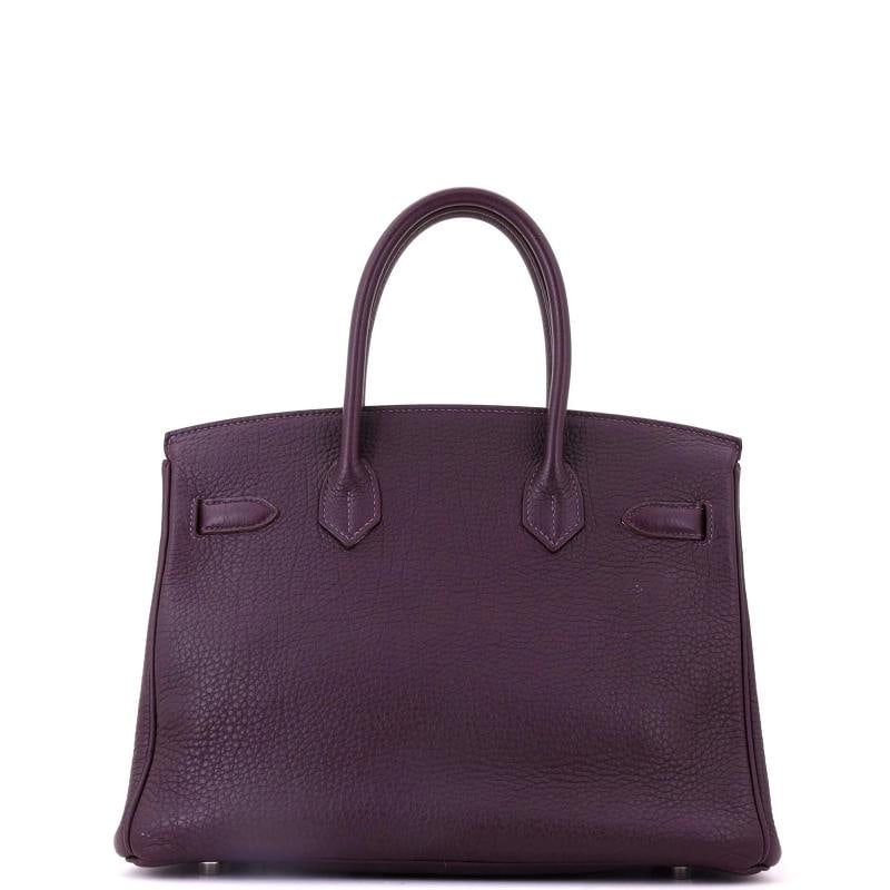 Hermes Birkin Handbag Purple Togo with Palladium Hardware 30 - 4