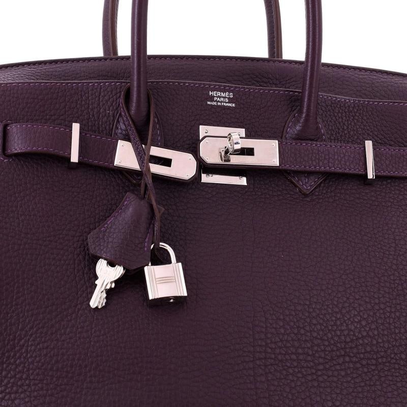 Hermes Birkin Handbag Purple Togo with Palladium Hardware 30 - 7