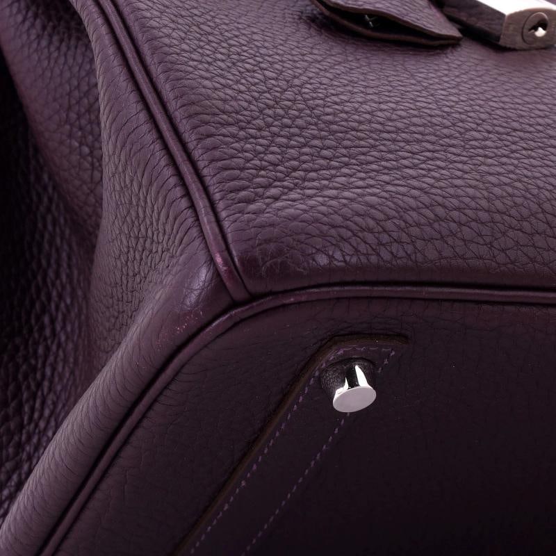 Hermes Birkin Handbag Purple Togo with Palladium Hardware 30 - 8